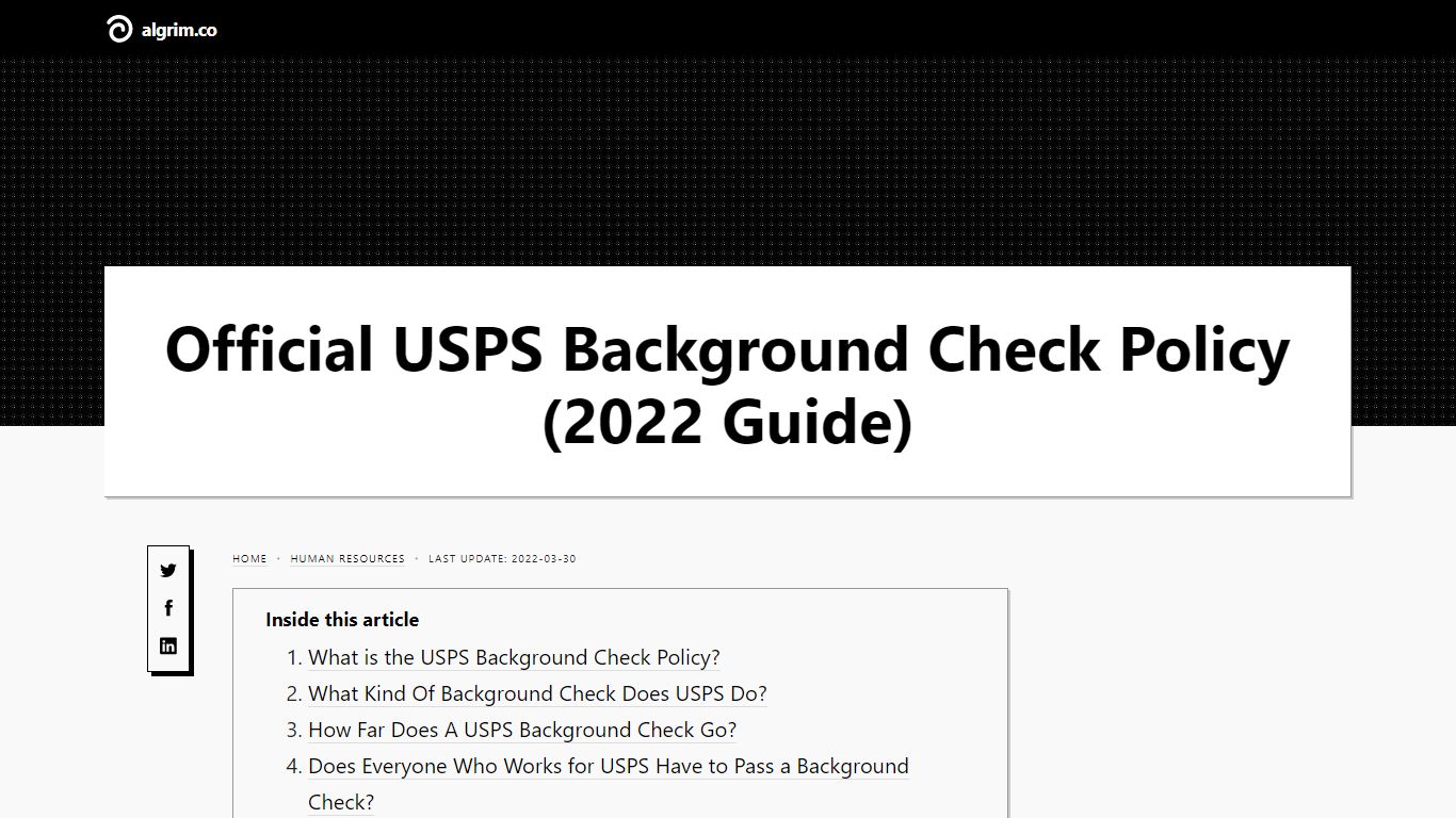 Official USPS Background Check Policy (2022 Guide) - Algrim