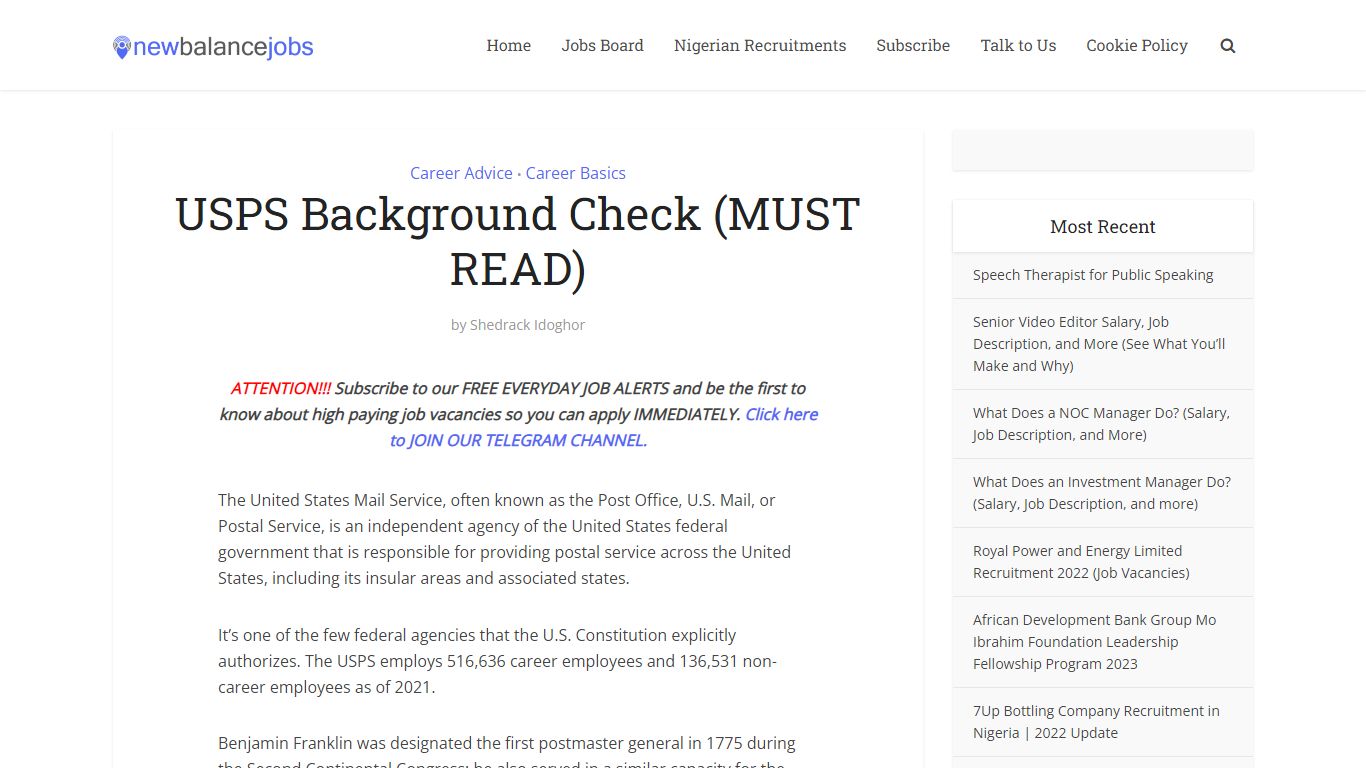 USPS Background Check (MUST READ) - NewBalancejobs